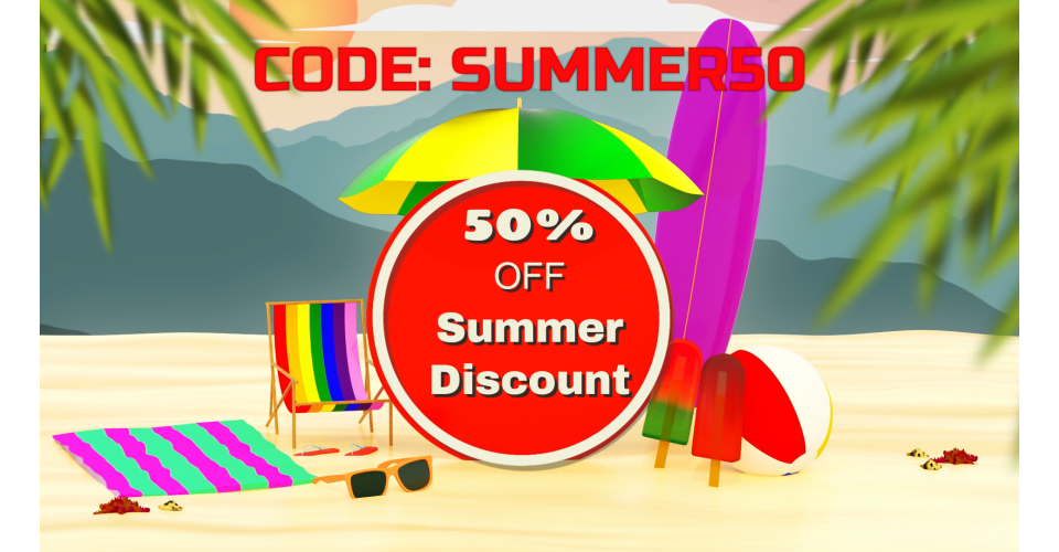 50% Off Summer Discount with Code SUMMER50!